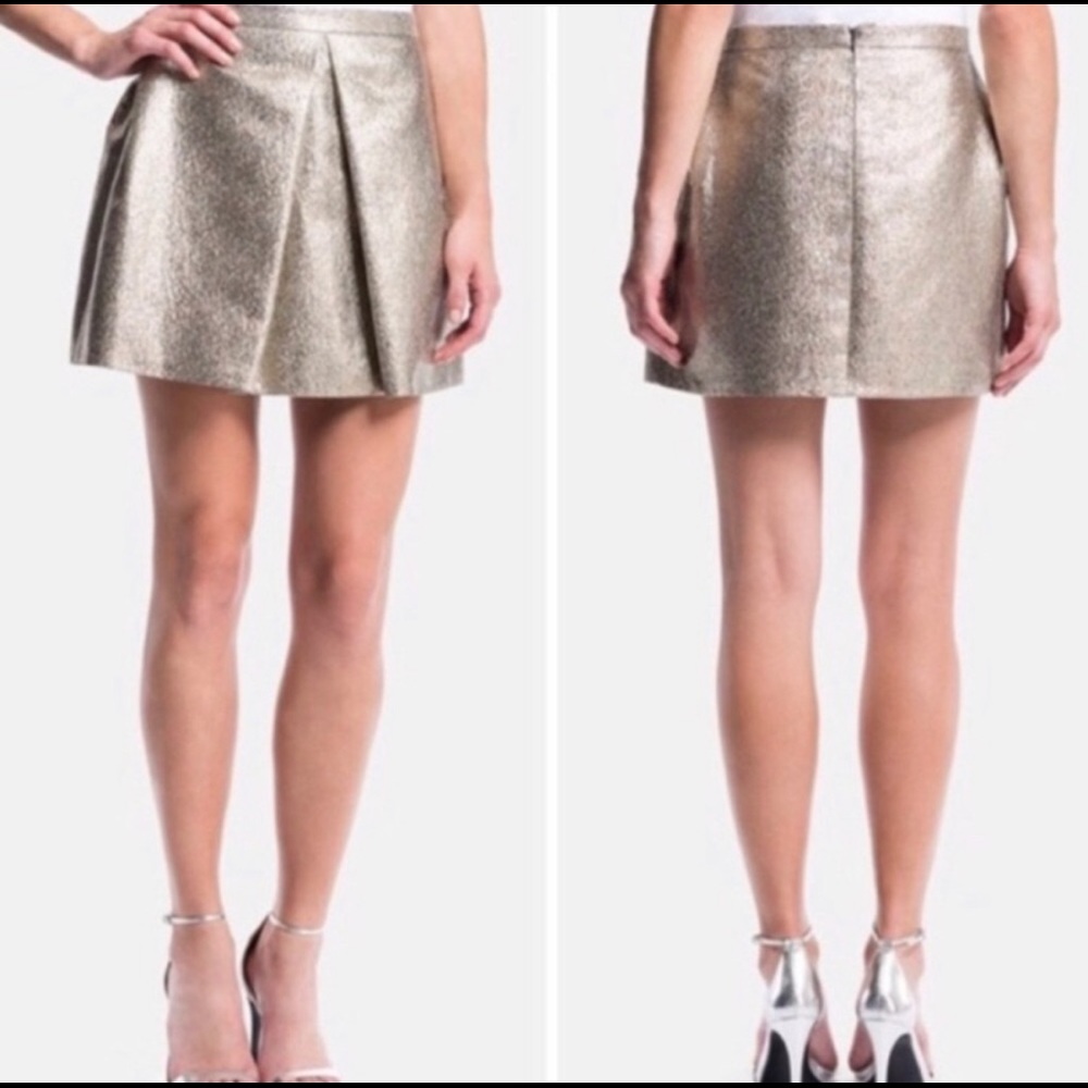 1. State gold shimmer mini skirt party NEW